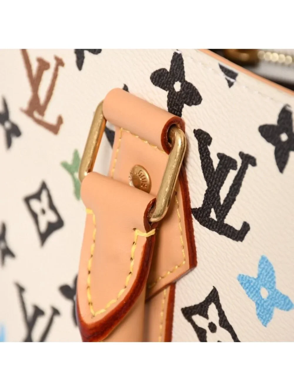 Louis Vuitton Monogram Craggy Sac Plat 2-Way Tote Bag Ivory Multicolor